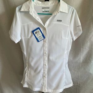 Columbia Omni-Shade Short Sleeved White Shirt Size XS